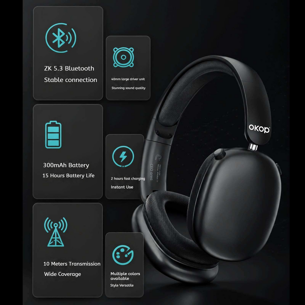 KP-H104 En stock Sur écouteurs Bluetooth haute qualité audio fil de batterie longue durée