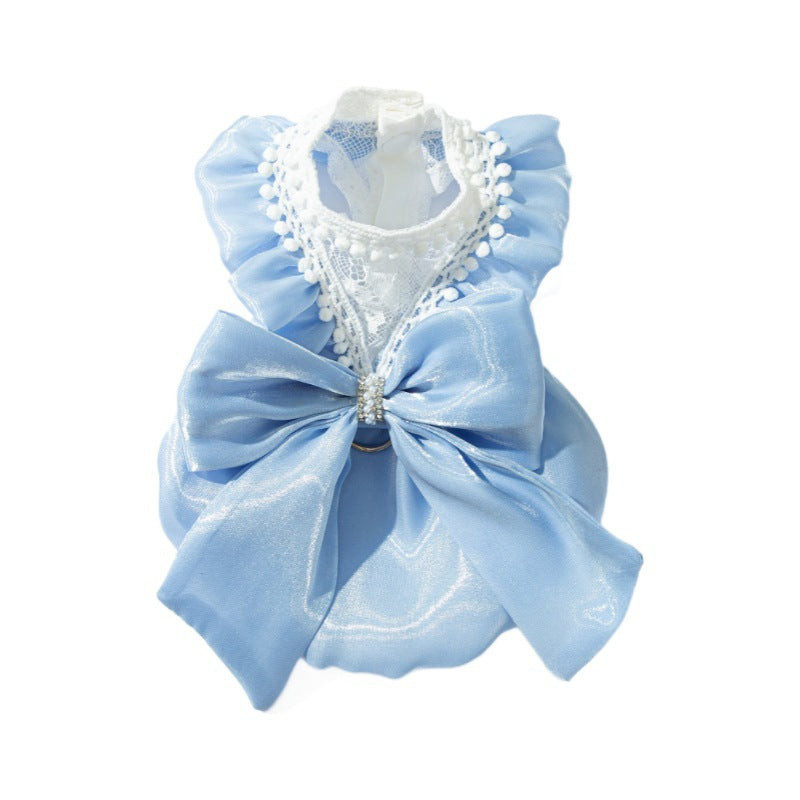 Vêtements de chat Princesse style Sparkly Big Bow Robe