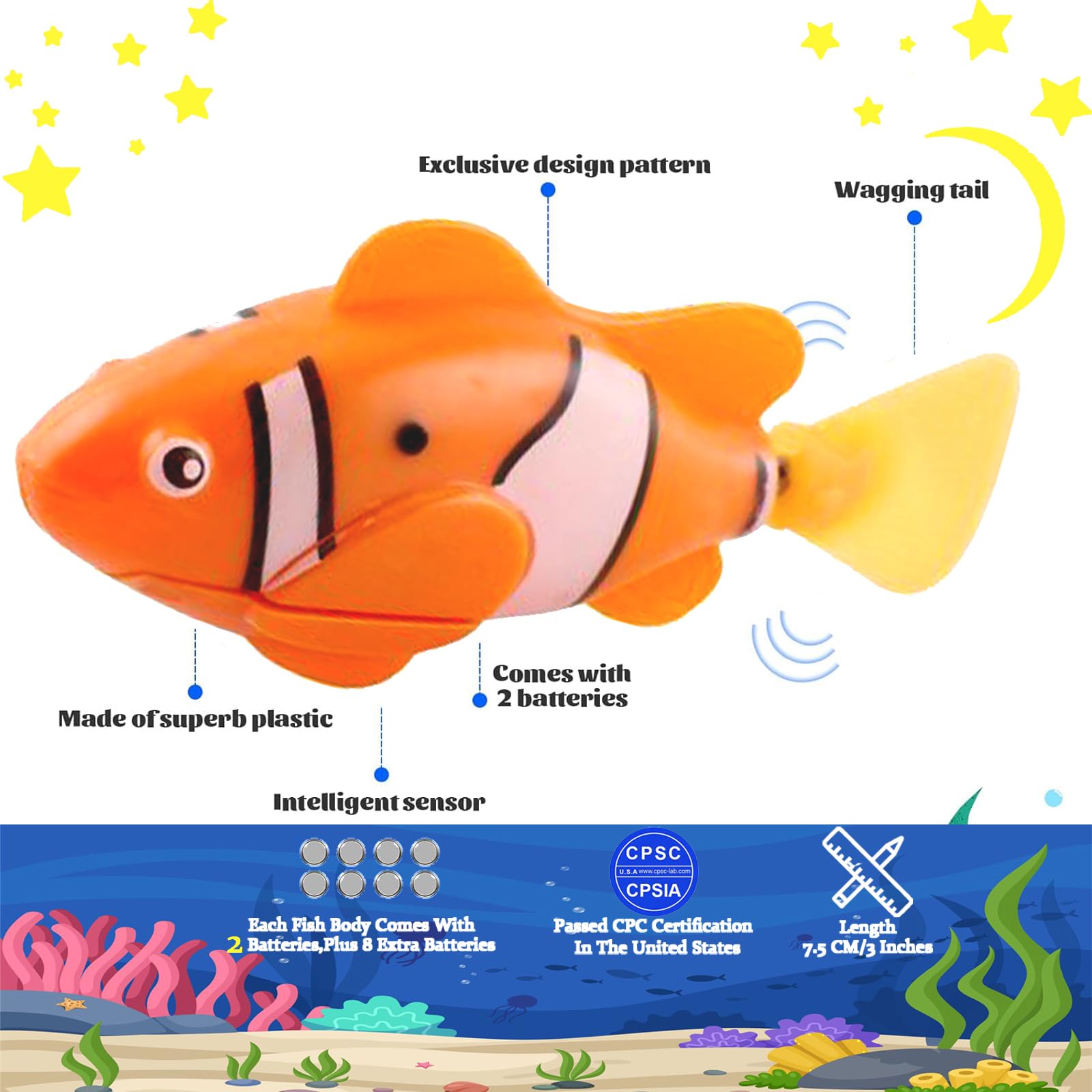 Robot Fish,Electronic Pet Fishes,Robotique Fish pour les chats et les chiens, Natation Fi-sh,Interactiv