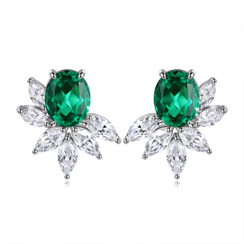 S925 Argent 7.3g Lab créé Boucles d'oreilles Gemme