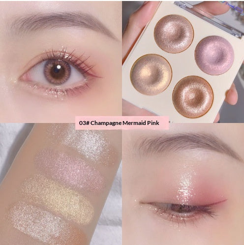 Palette en surbrillance bicolore avec ombre à paupières chatoyantes