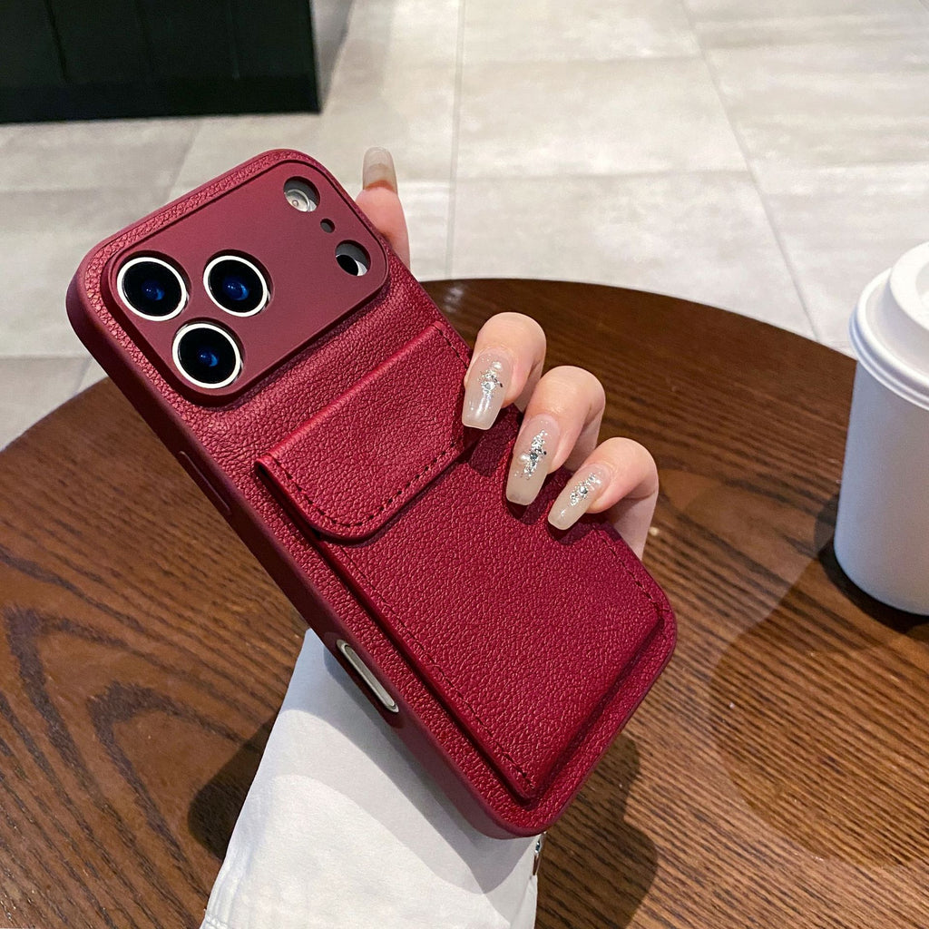 Porte-cartes en cuir clair Étui téléphonique