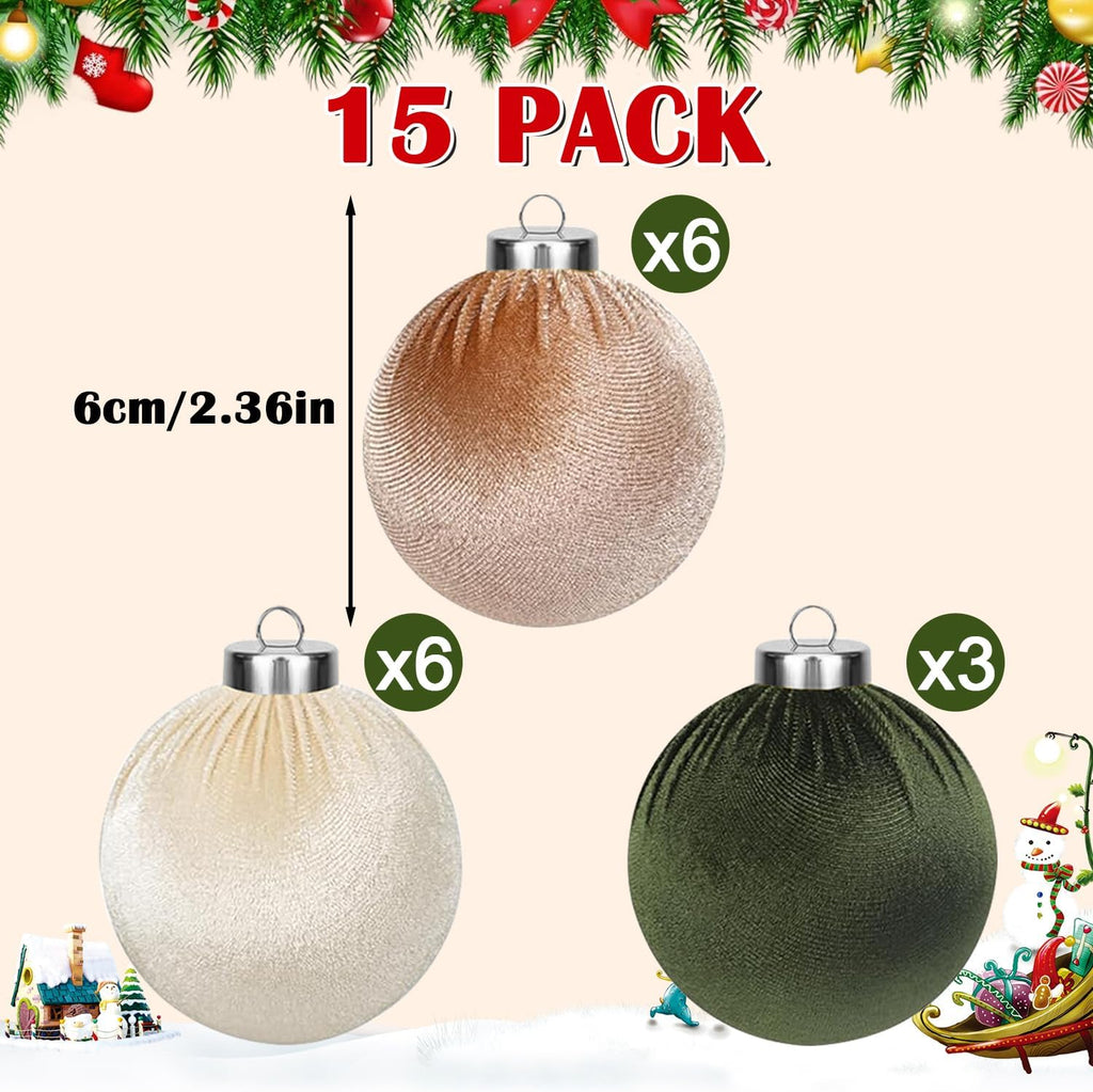 Bal de Noël en velours ornements 15 unités