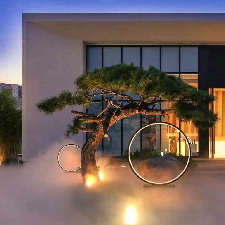 Courtyard pelouse lampe extérieur étanche simple anneau rond lampe de paysage