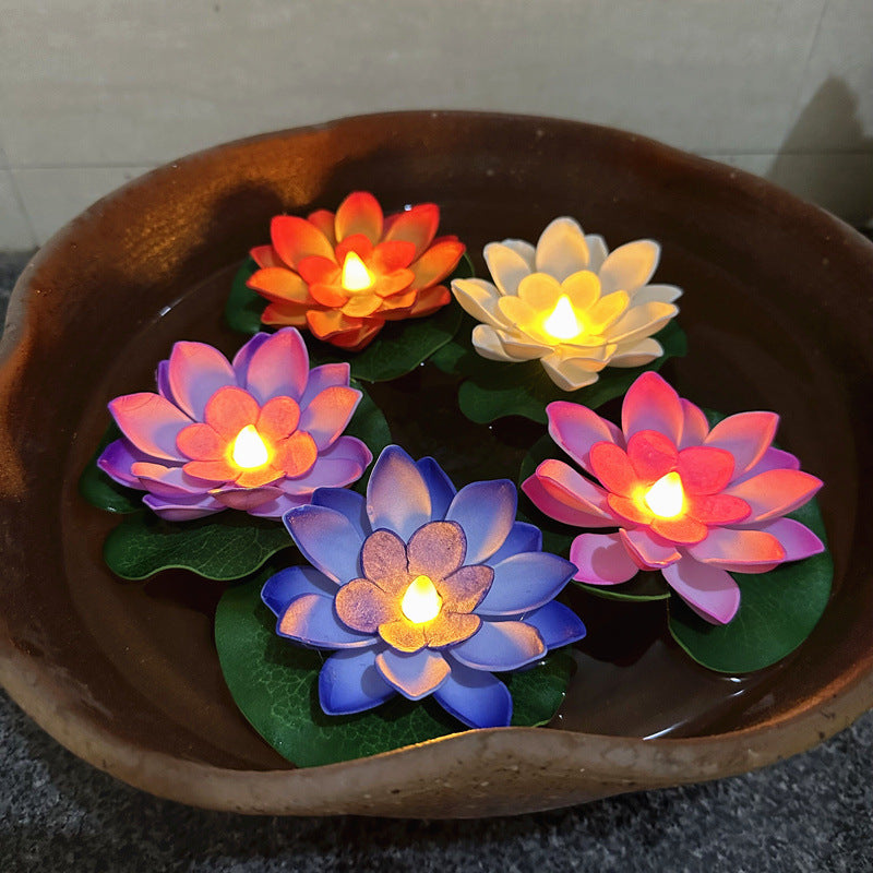 Floating eau induction Lotus coloré imperméable petite lampe de nuit