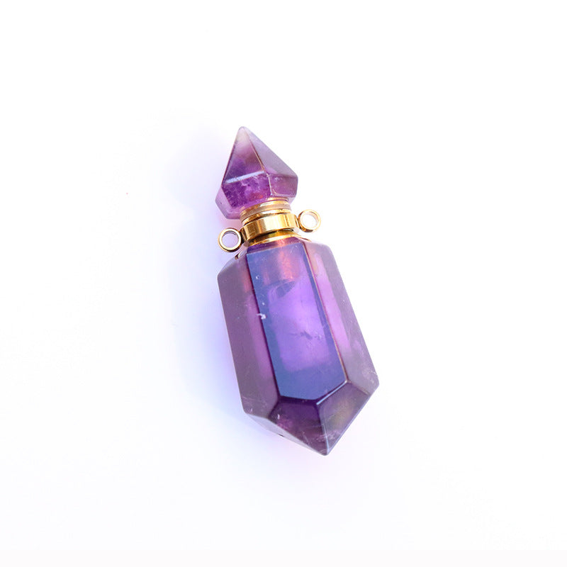 Pendentif de chaîne de bouteille de parfum en cristal naturel