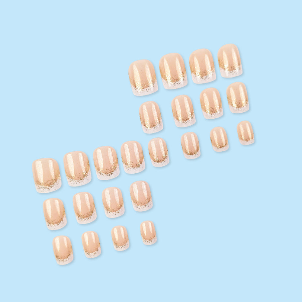 24 pièces de poudre à paillettes carrées courtes graduées graduées Acryliques à la presse