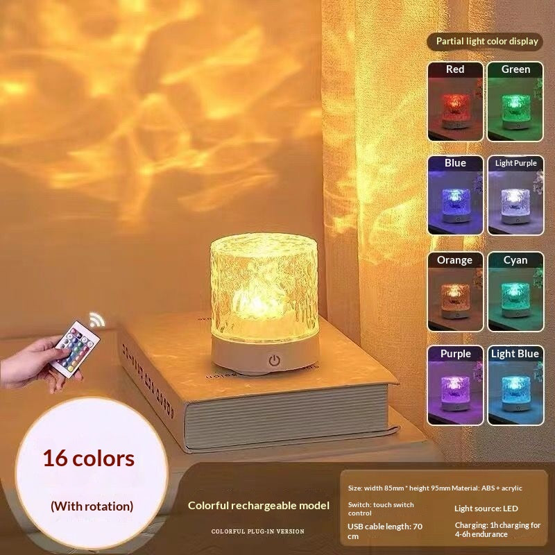 LED eau Ripple Ambient petite lumière de nuit romantique haute apparence Couples lampe de bureau