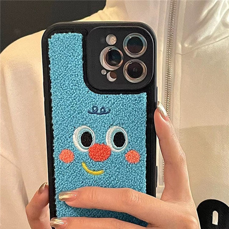 Serviette brodée en couple étui téléphonique