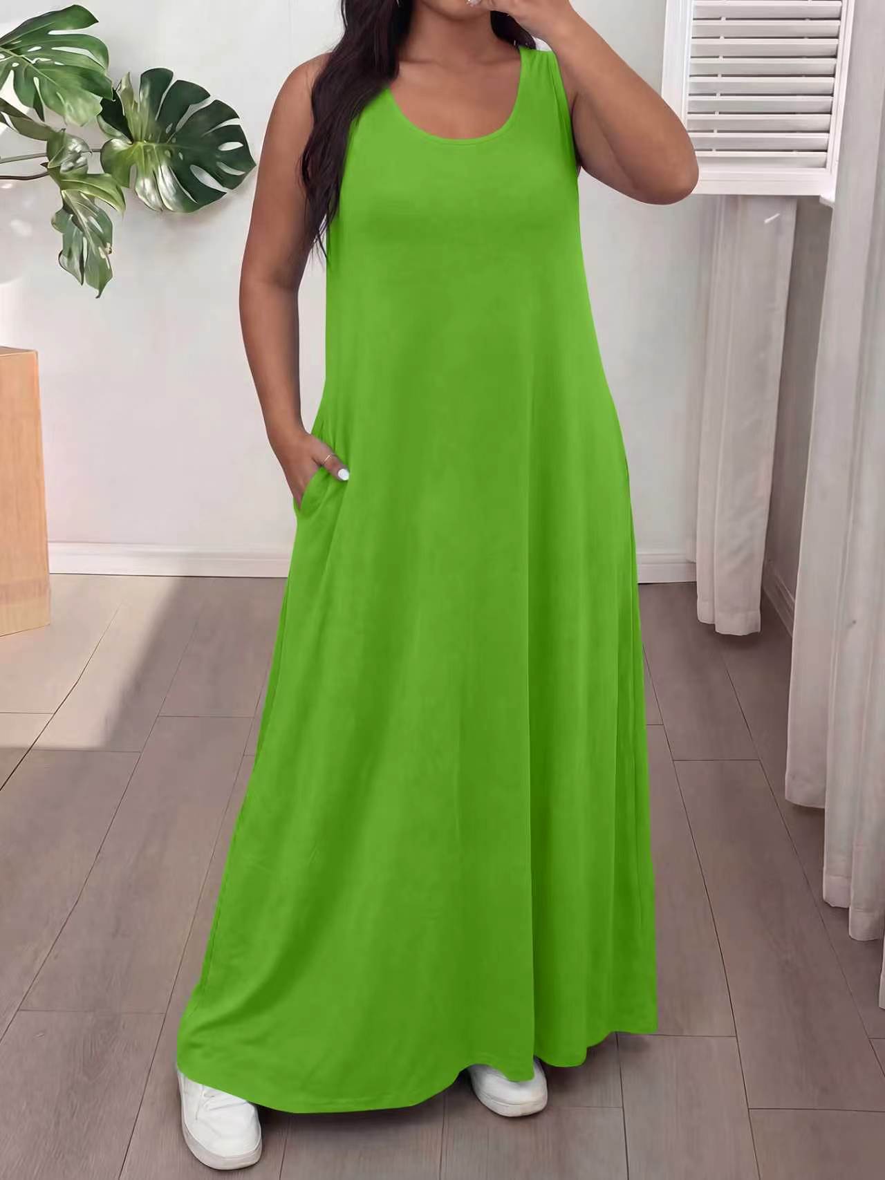 Robe Maxi sans manches pour femmes d'été