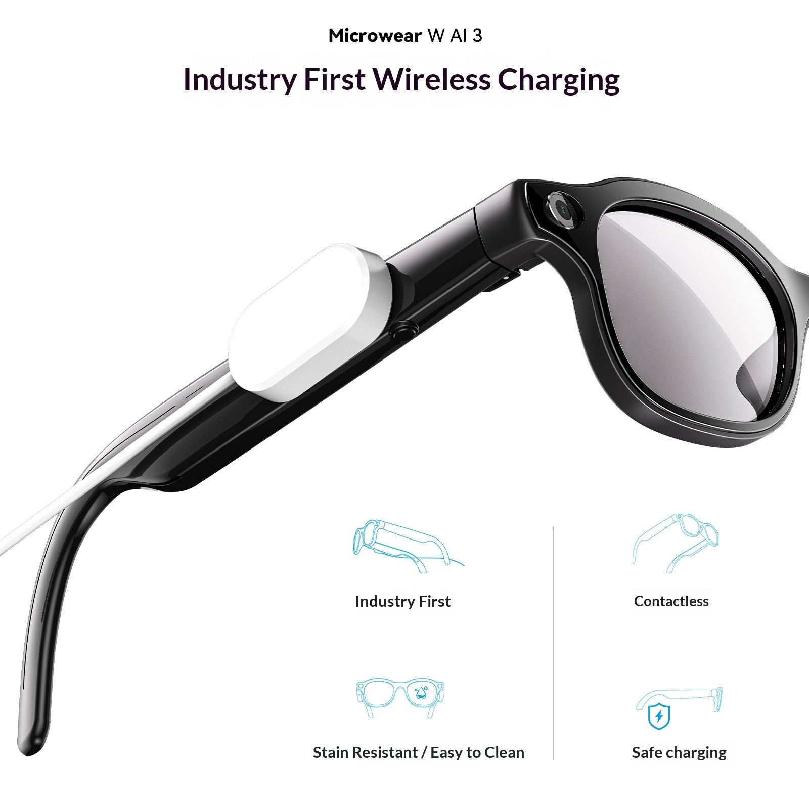AI Smart Glasses Bluetooth Appel à la tête