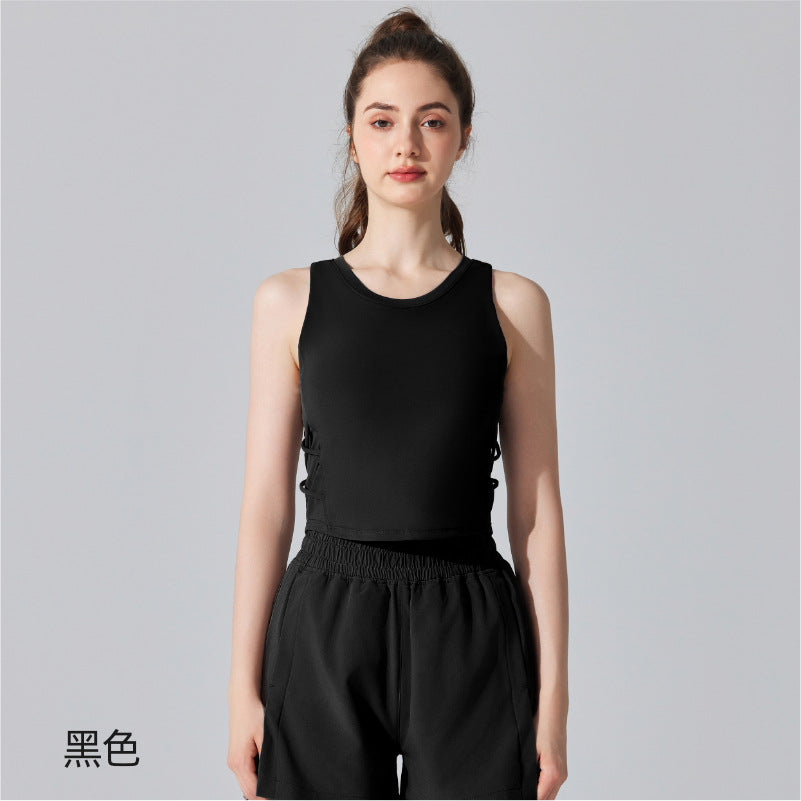 Veste de sport sans manches féminine pour la course et la condition physique avec soutien-gorge intégré