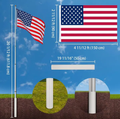 Aluminum flagpole with American flag and ball