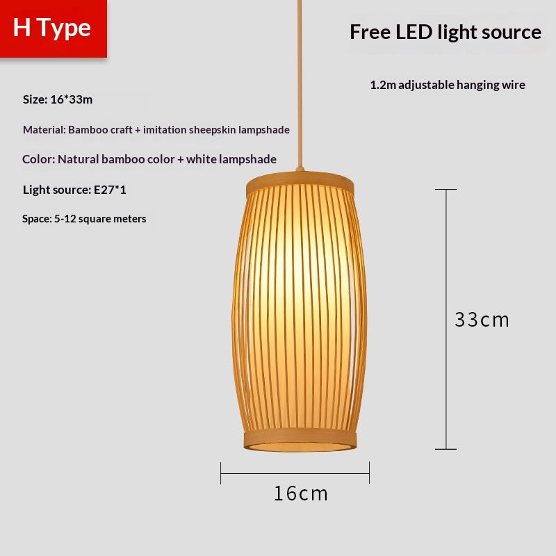 Lampes en bambou de style japonais pour hôtels et hôtels commerciaux