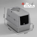 Boîte à litière pour chats en acier inoxydable avec couvercle de dessus en Flip