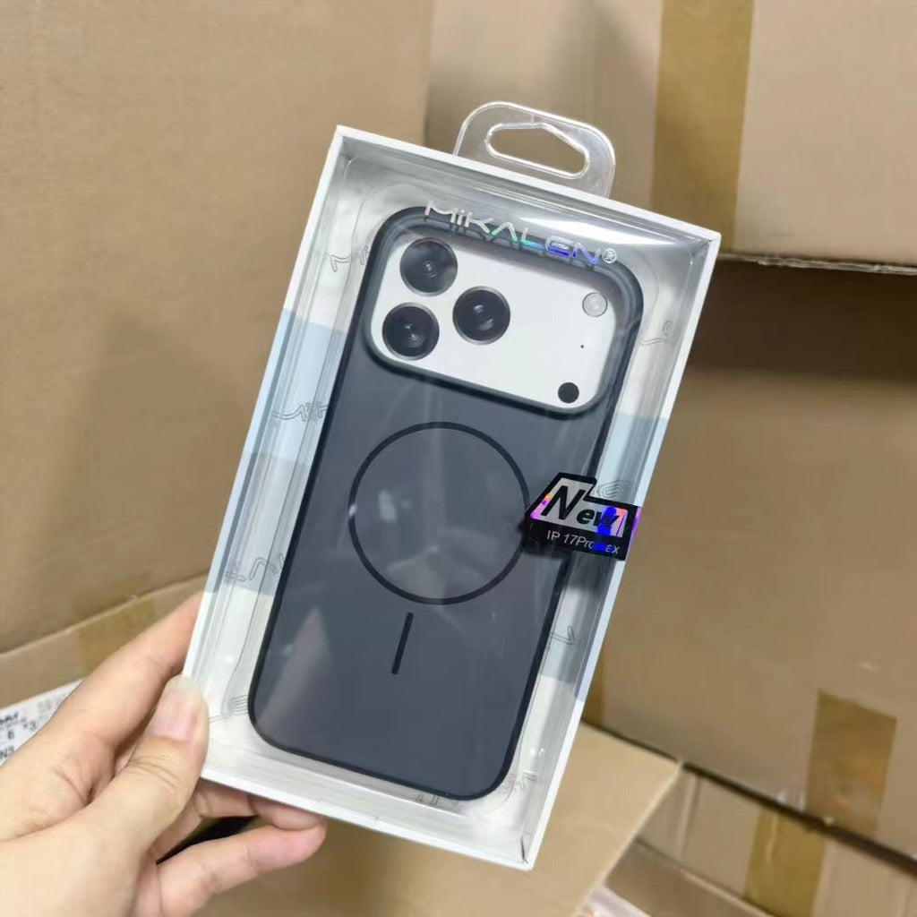 Aspiration magnétique de la peau bicolore AI Photo Button Phone Case