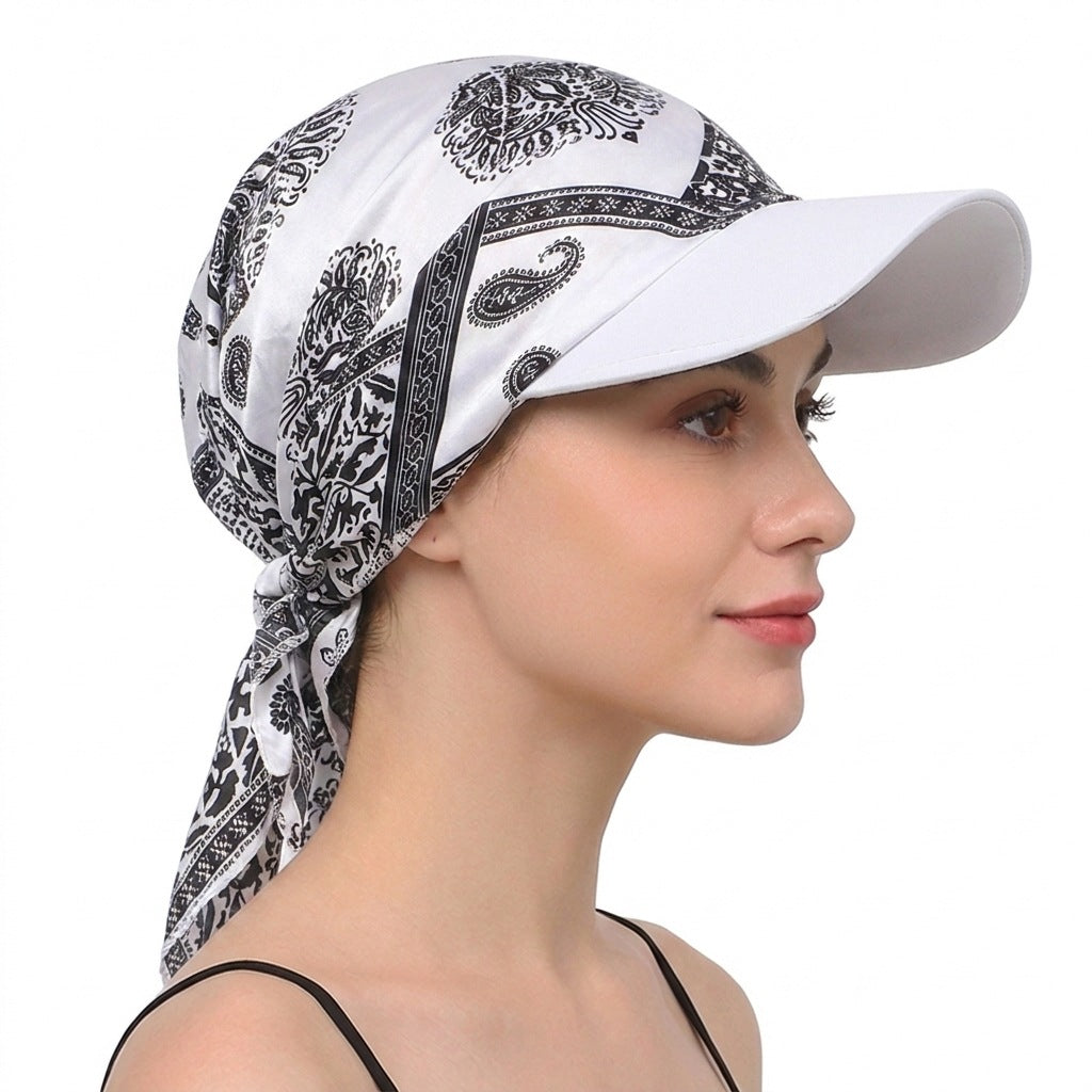 Fleur de cajou modèle Sateen carré écharpe avec chapeau imprimé