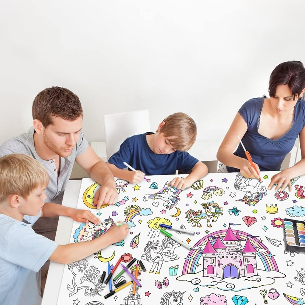 Set de 2 nappes de coloration – nappes de peinture avec des dessins créatifs