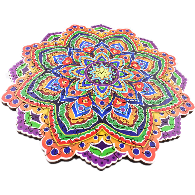 Mandala Puzzle en bois irrégulier