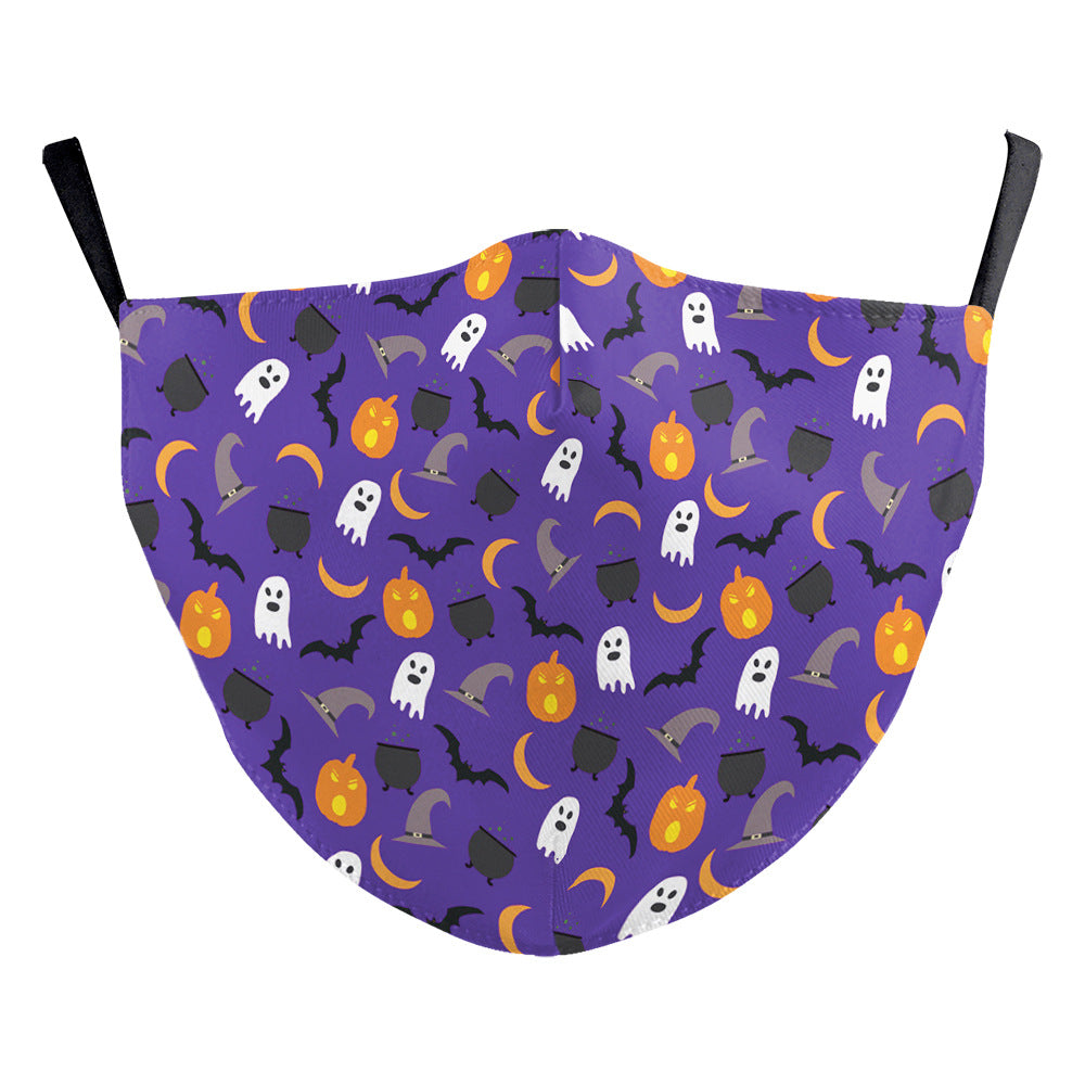 Masque de protection double couche anti-poussière en soie de lait d'Halloween haute densité