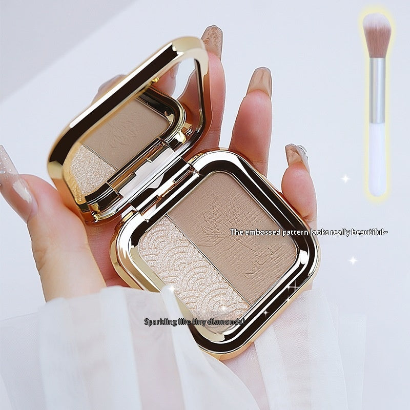 Palette contournante 3-en-1 maquillage visage pour l'ombrage et la mise en valeur du nez