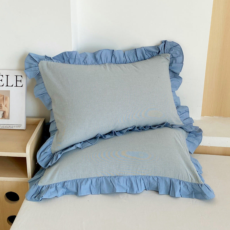Coussin simple en coton lavé