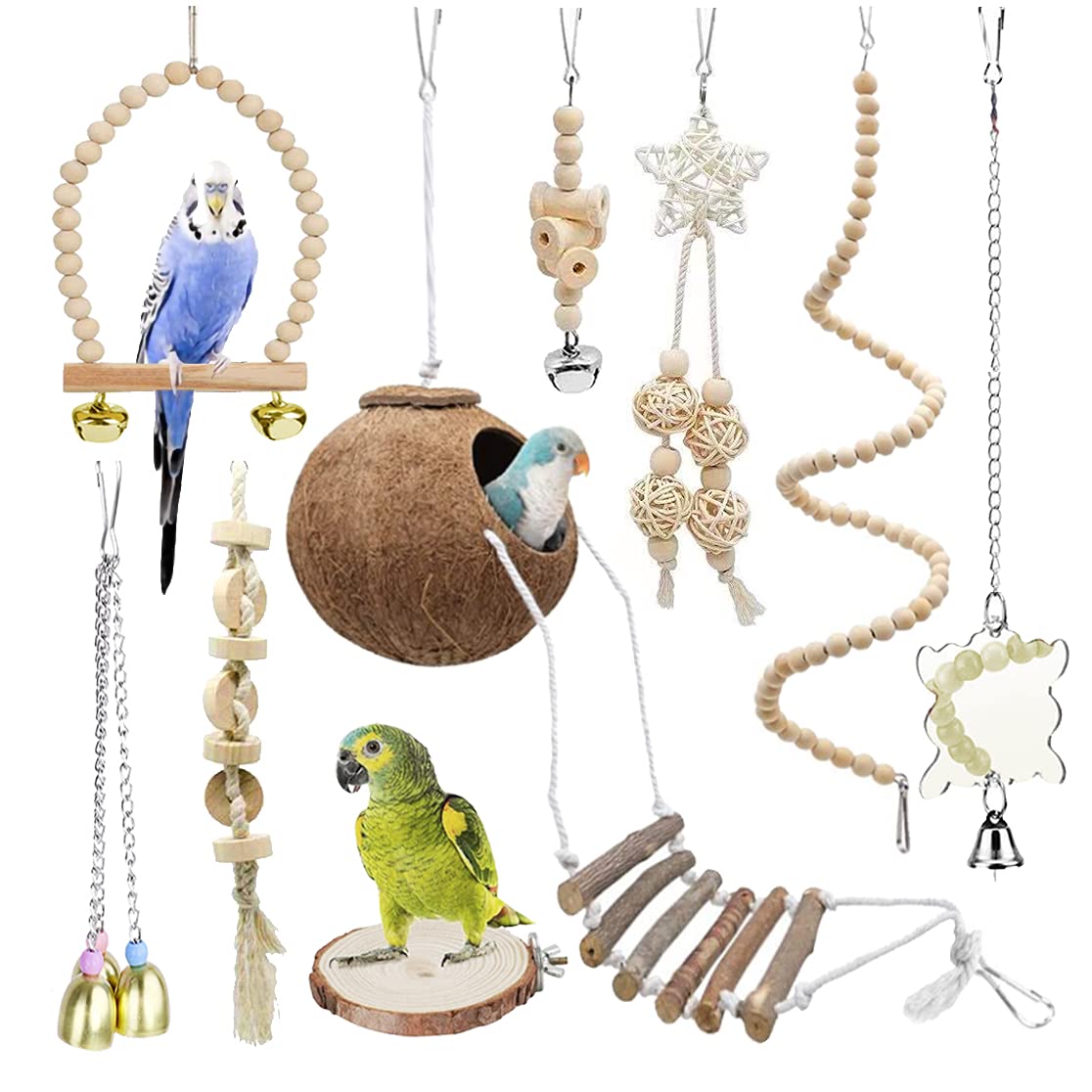 Jouets de parakeet 9 pièces & Jouets de Budgie