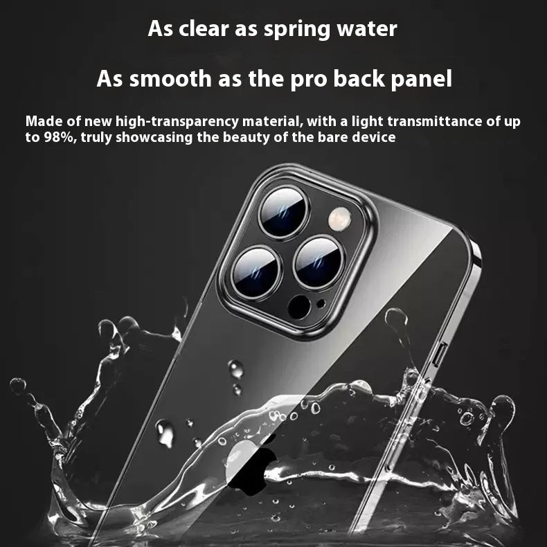 All-inclusive Lens Simple Protective Cover 13 Case de téléphone non jaune transparent sur glace
