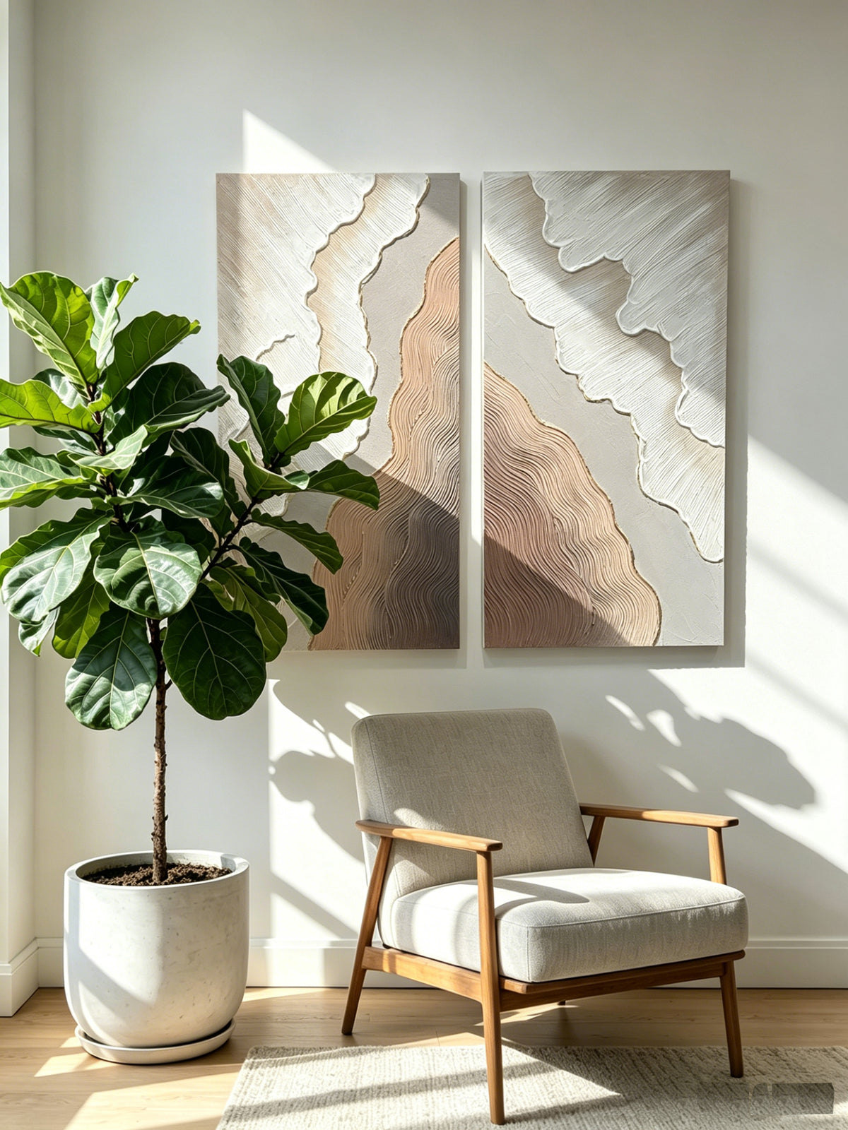 20x40 Ensemble de 2 Art mural abstrait
