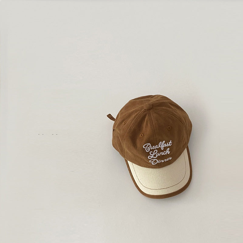 Enfants Printemps et automne Couleur Bloc Broderie Soft Top Sun Hat