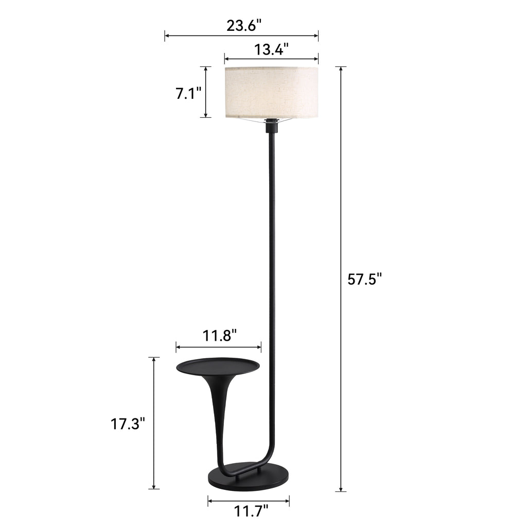 146cm 57.5 pouces Lampe de plancher dimmable avec table