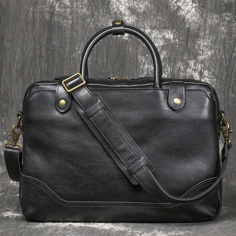 Sac à main en cuir véritable pour hommes Sac à main en cuir végétalisé