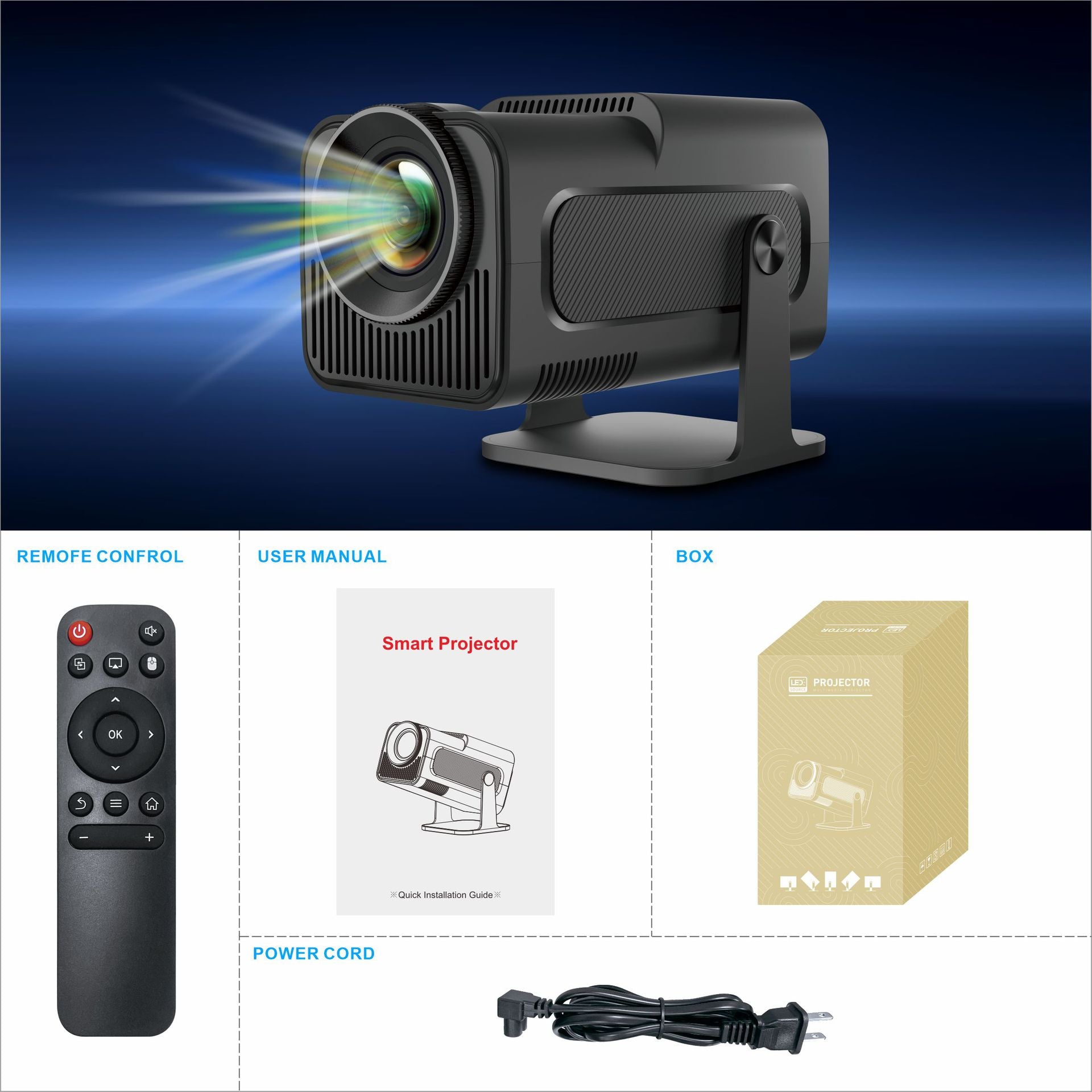 HY320 Android Petit projecteur intelligent HD 1080p
