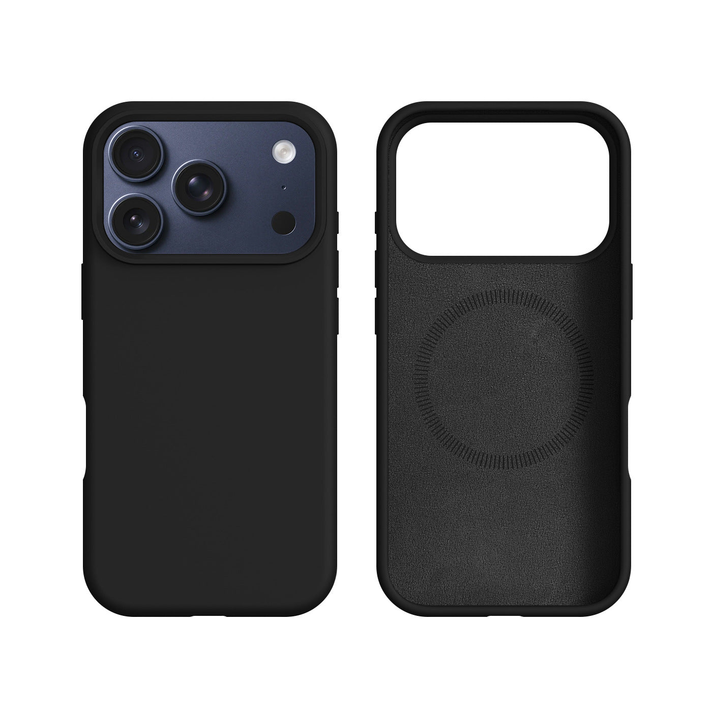 Boîtier de téléphone en silicone liquide avec fixation magnétique intégrée