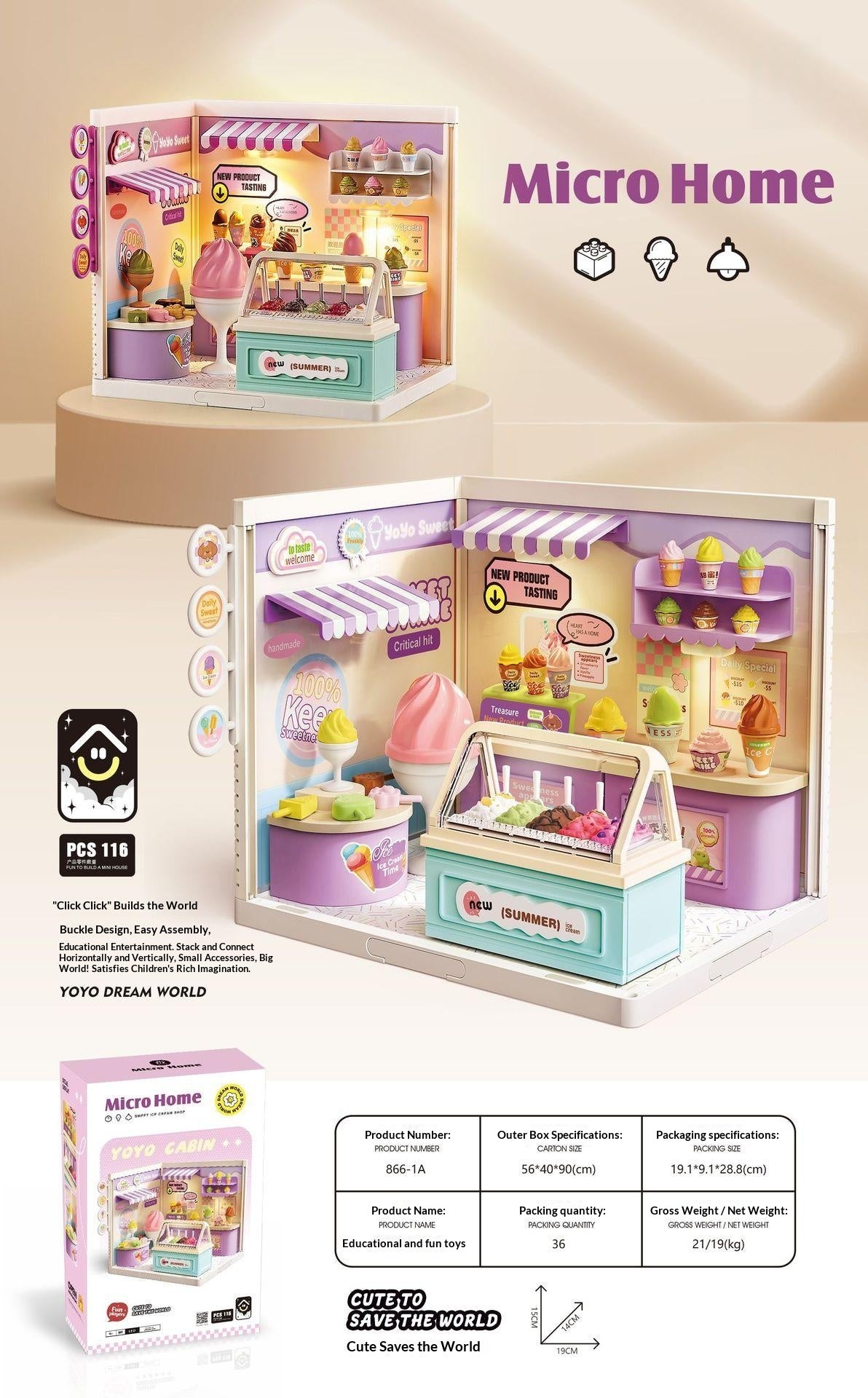 Bricolage Miniature artisanale Scène Cottage Toy Store Pièce d'affichage