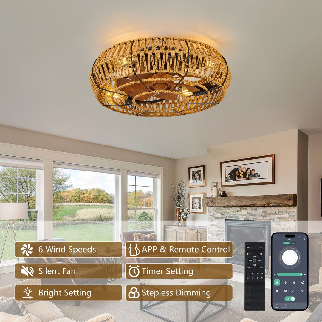 19-inch ceiling fans with lights and remote control