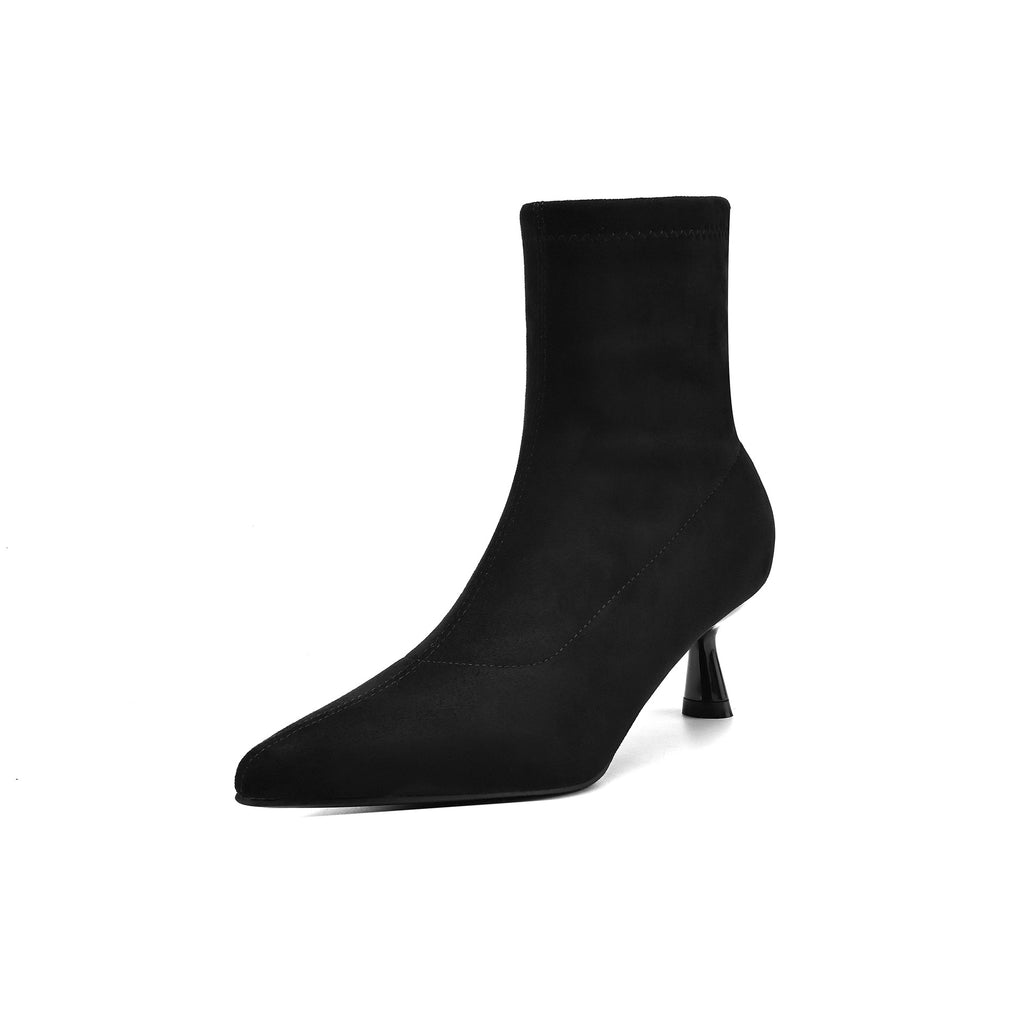 Bottes élégantes à pointe pointue de style français Stretch Slim-fit