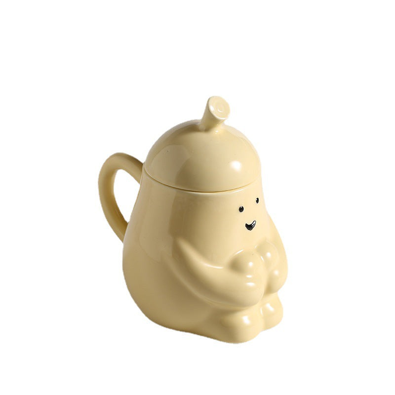 Mug à l'eau de poires MugCéramique Petit déjeuner étudiant Coupe en lait avec lis