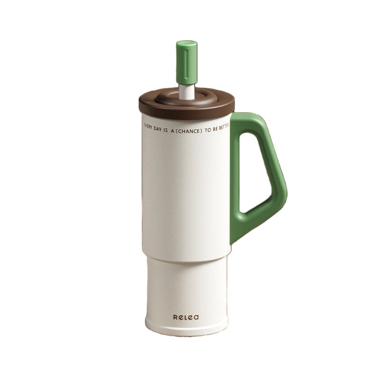High-capacity straw water bottle for cars