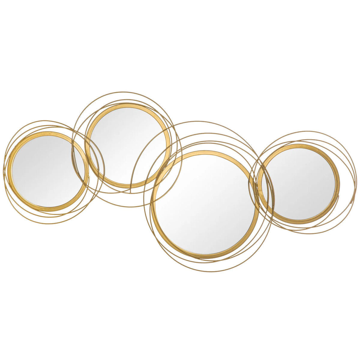 Metal Wall Art Gold Frame Circle Salle de bain Miroir Décor Maison suspendu mur Sculptures pour Li