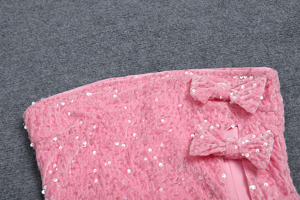 Robe longue de coupe de l'Off-Shoulder Slimming Sequins sans dos