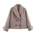 Veste en laine courte à deux seins mode