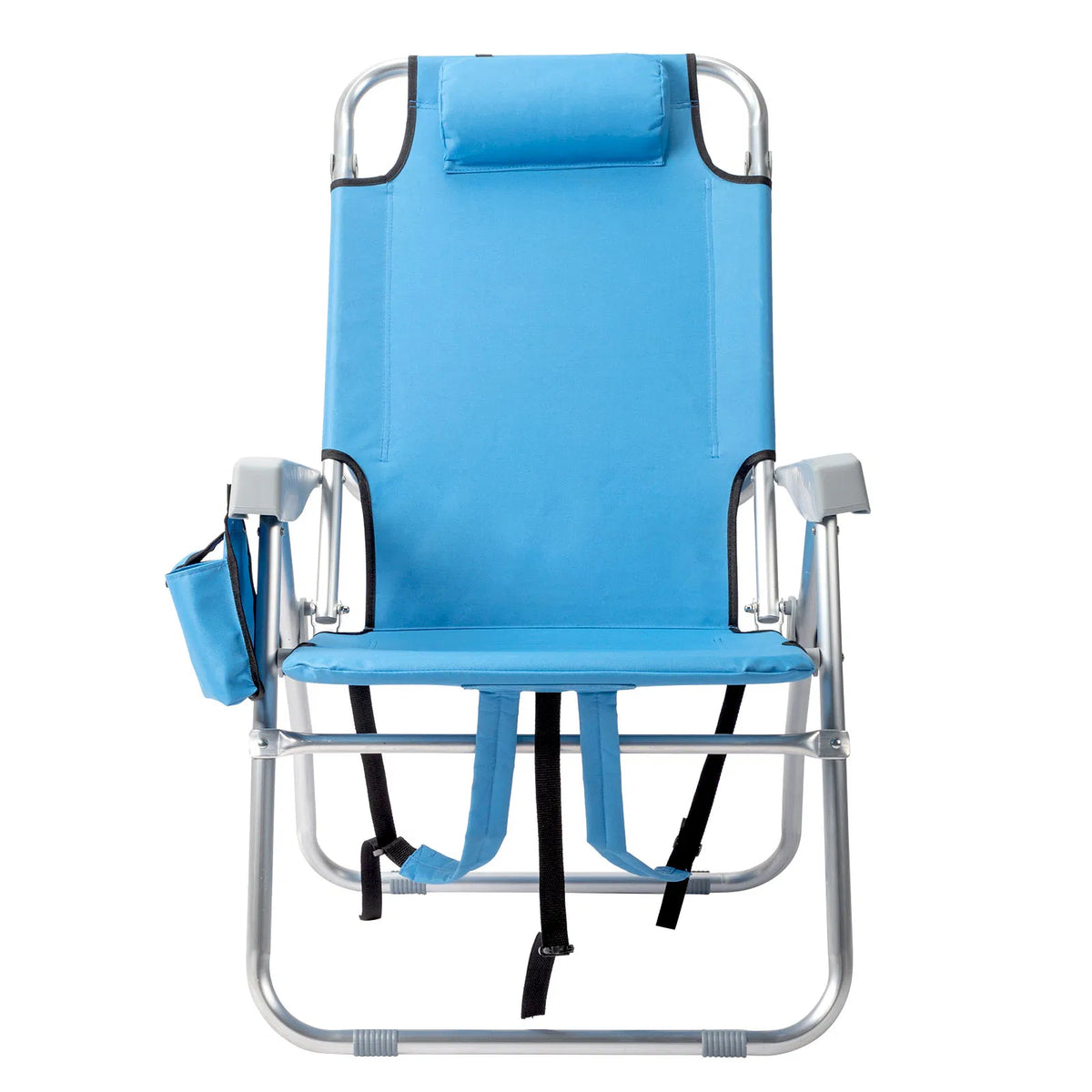 63*70*99cm Élevé Oxford Clot Argent Blanc Aluminium Tube roulement 100kg Chaise de plage Bl