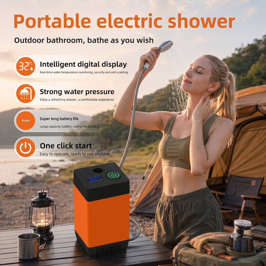 Douche électrique rechargeable sans fil rechargeable pour baignoire extérieure