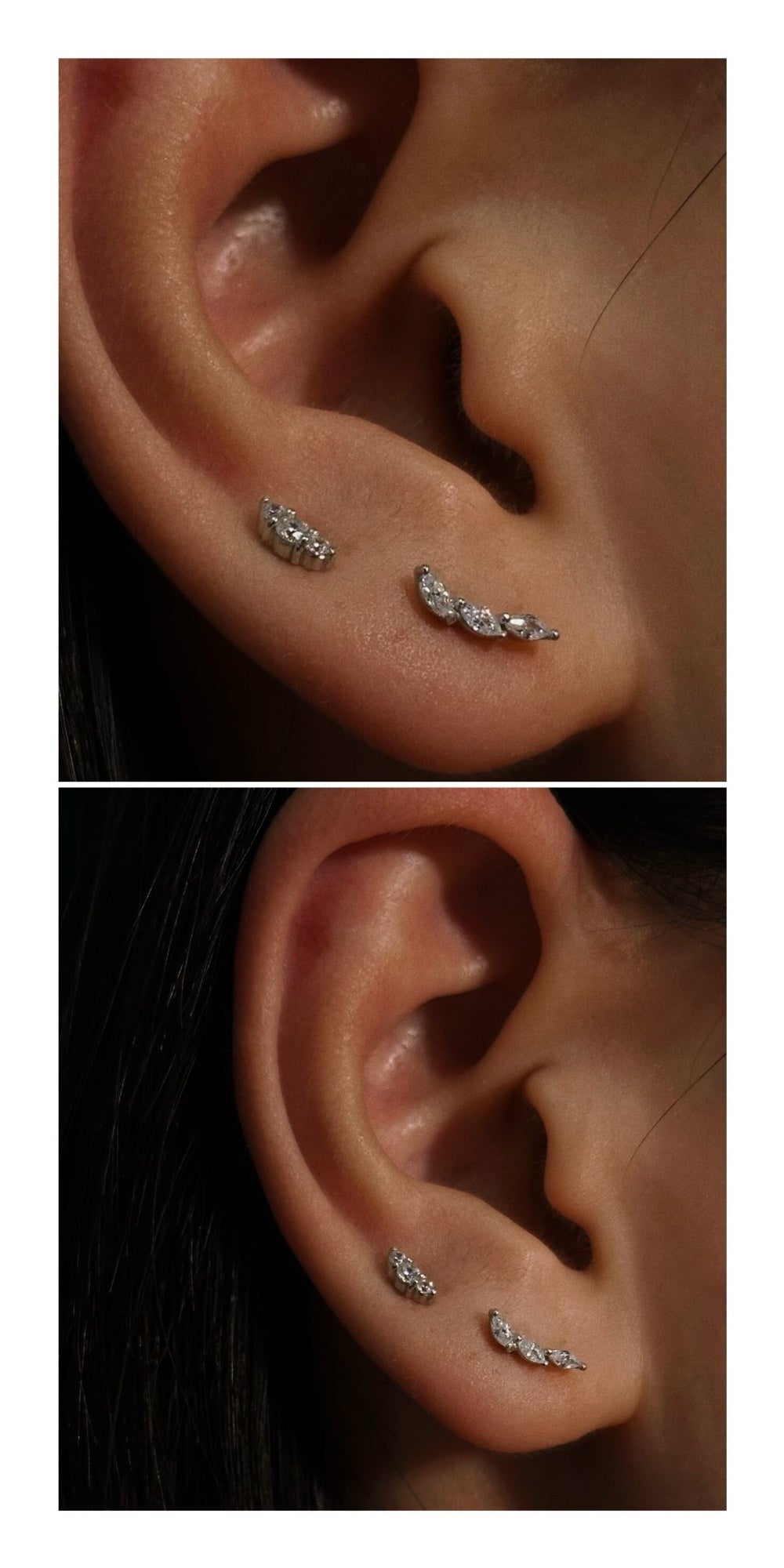 925 Boucles d'oreilles à talons plat en argent sterling 14K plaqué or