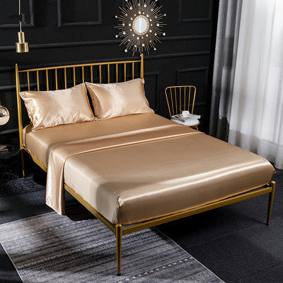 Ensemble de literie satinée Queen King Size Lit Fitted Sheet 4 pièces
