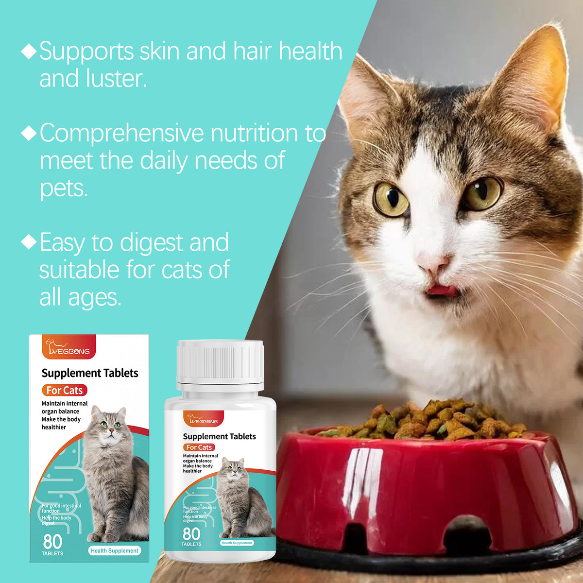 Cat Probiotic Supplement Tablets