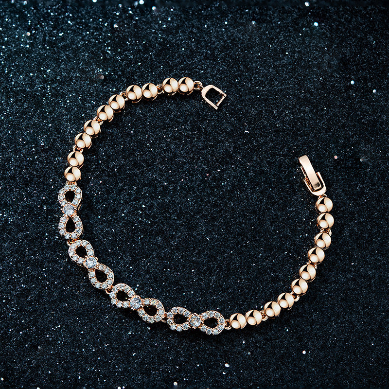 Bracelet Golden Light-Luxury Infinity-Symbol pour femmes