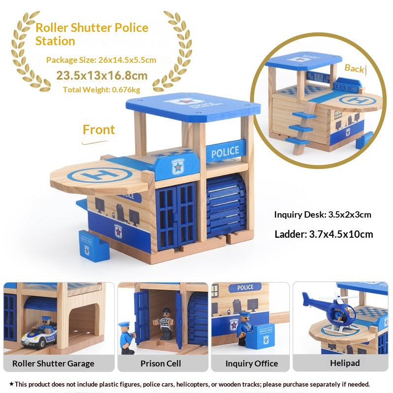 Scène de jeu de Puzzle de train en bois