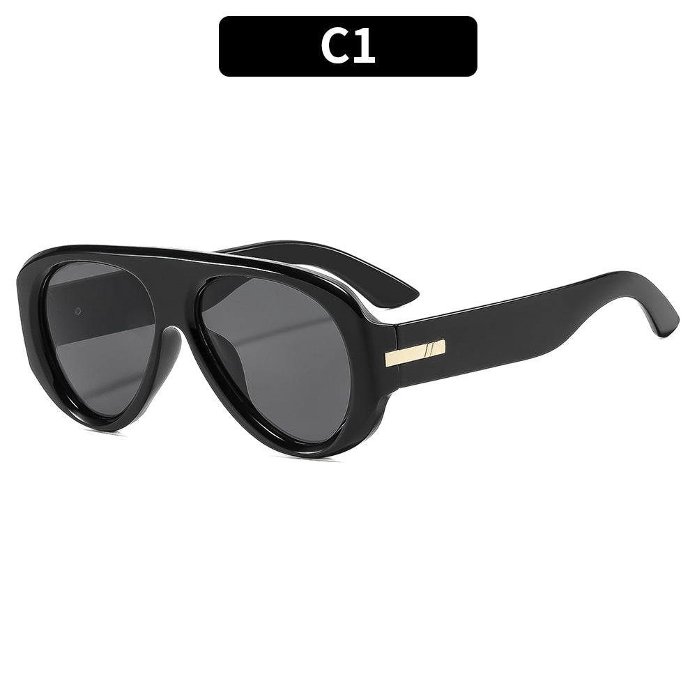 Lunettes de soleil rétro élégantes surdimensionnées Aviator